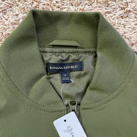 NEW Banana Republic Men’s Bomber Jacket Green, Size M (New) - Picture 4 of 14
